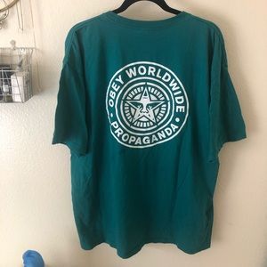 Turquoise Obey Graphic Tee